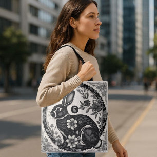 Monochrome Osterhase Floral Vintage Viktorianisch