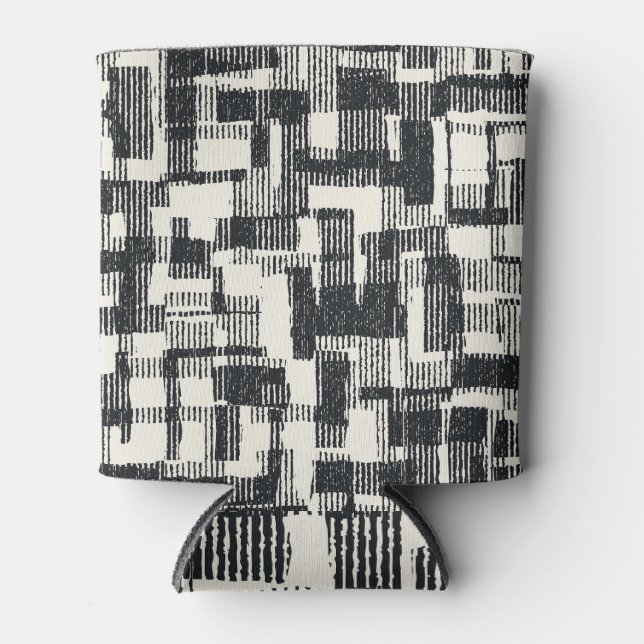 Monochrome Patchwork: Graphic Brushed Seamless. Dosenkühler (Vorderseite)
