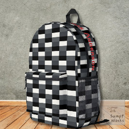 Monochrome Pattern of Gray, Grey, Black and White Bedruckter Rucksack