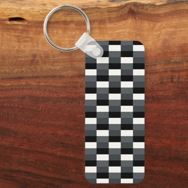 Monochrome Pattern of Gray, Grey, Black and White Schlüsselanhänger (Vorderseite)