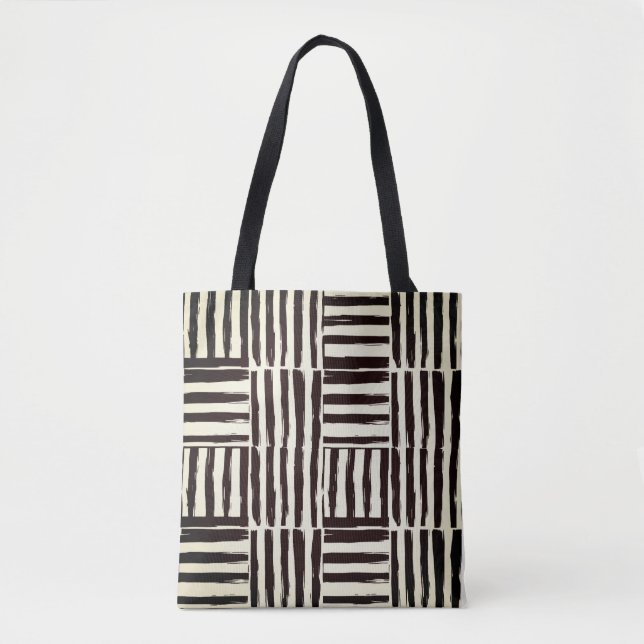 Monochrome Pinselstrichkunst Tasche (Vorderseite)