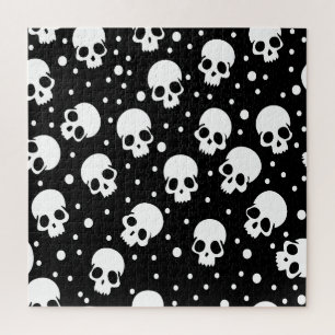 Monochrome Polka Dot Skull Puzzle