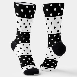 Monochrome Polka Dots Crew Socken