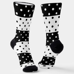 Monochrome Polka Dots Crew Socken