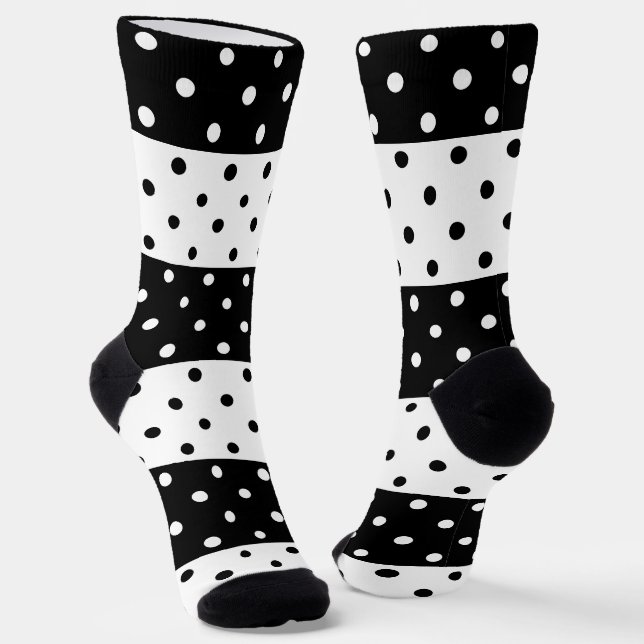 Monochrome Polka Dots Crew Socken (Gewinkelt)