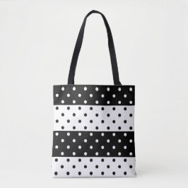 Monochrome Polka Dots-Tasche
