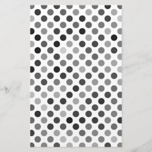 Monochrome Polka-Dottern-Muster (Schwarz-Weiß-Punk Briefpapier