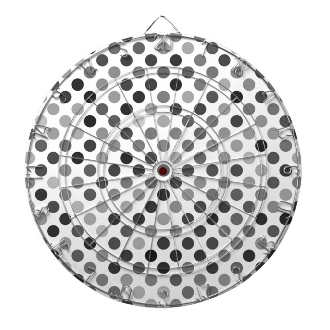 Monochrome Polka-Dottern-Muster (Schwarz-Weiß-Punk Dartscheibe (vorne)
