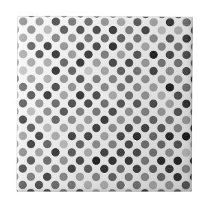 Monochrome Polka-Dottern-Muster (Schwarz-Weiß-Punk Fliese