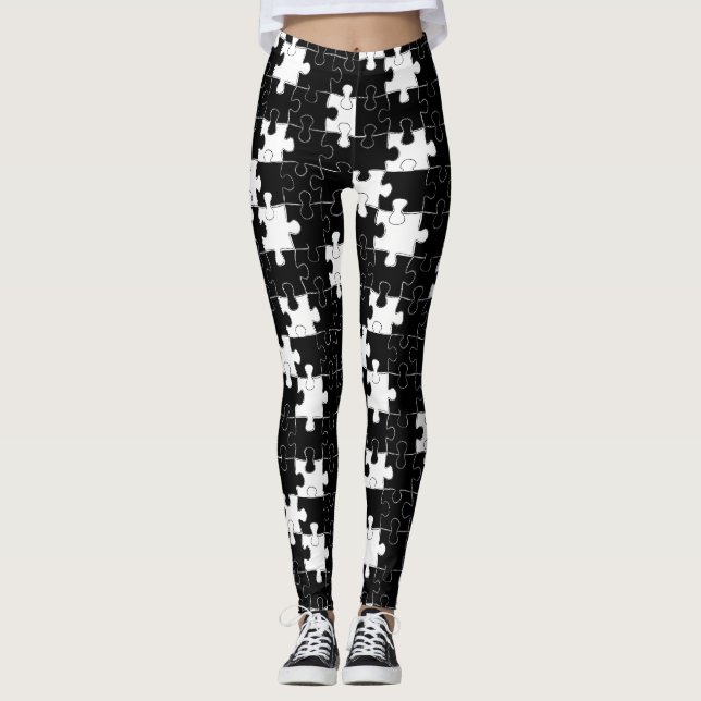 "monochrome Puzzle Play" Leggings (Vorderseite)