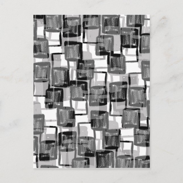 Monochrome Quadrate Postkarte (Vorderseite)