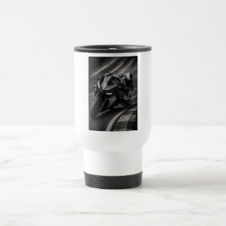 Monochrome-Renn-Superbike-Mosaik-Kunsttasse Reisebecher