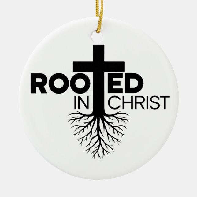 Monochrome Rooten in der Christlichen Verse Christ Keramik Ornament (Vorne)