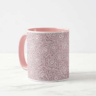 Monochrome, rosa Blume Tasse