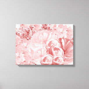 Monochrome rosa Blumenleinwanddruck Leinwanddruck