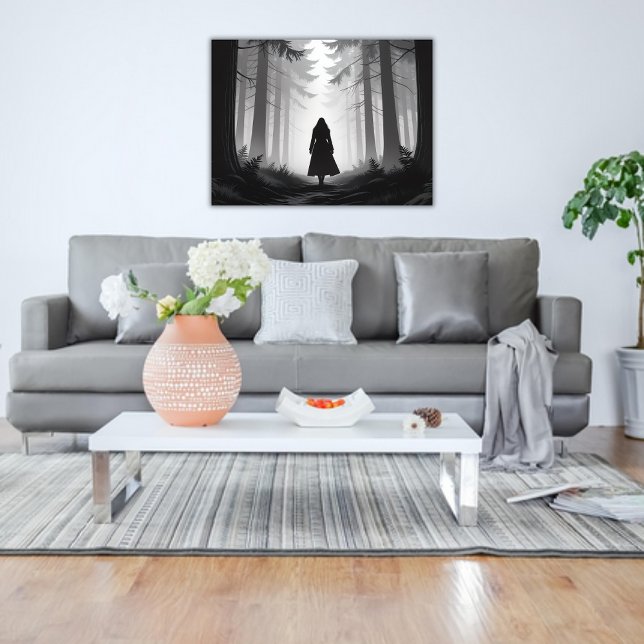 Monochrome ruhige Wanderung im Wald Poster (Von Creator hochgeladen)