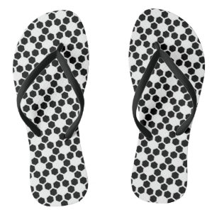 Monochrome Schwarz-Weiß-Geometrisches Hexagon-Must Flip Flops