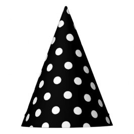 Monochrome Schwarz-Weiß-Punkte-Party-Hut Partyhütchen