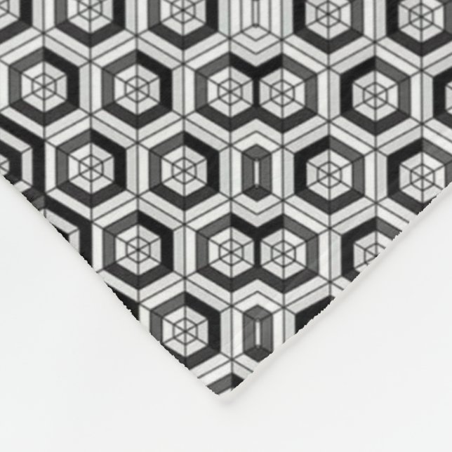 Monochrome Sechseck-Gitter-Decke Fleecedecke (Ecke)