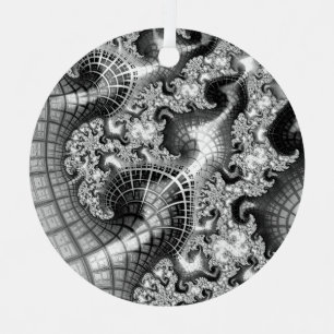 Monochrome Silbertürme Fraktal Abstrakte Kunst Ornament Aus Metall