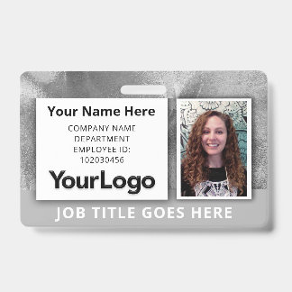 Monochrome Silver Leaf Style Holographic ID-Abzeic Ausweis