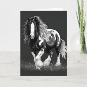 Monochrome Sinti und Roma Cob Horse Karte