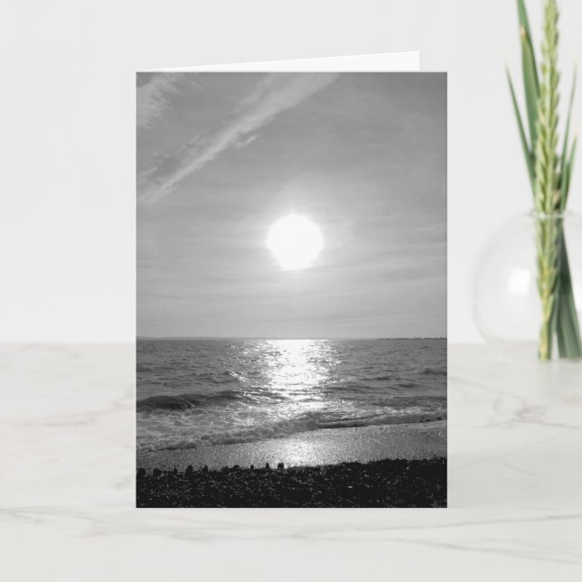 Monochrome Sonneneinstrahlung auf der Meereskarte Karte (Vorderseite)