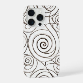 Monochrome Spiralen-Tessellation optische Illusion iPhone 15 Pro Hülle
