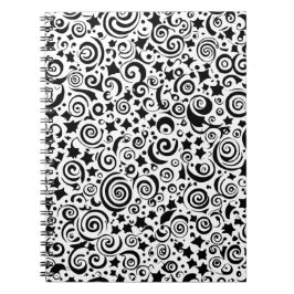 Monochrome Spiralumschaltungen Notizblock