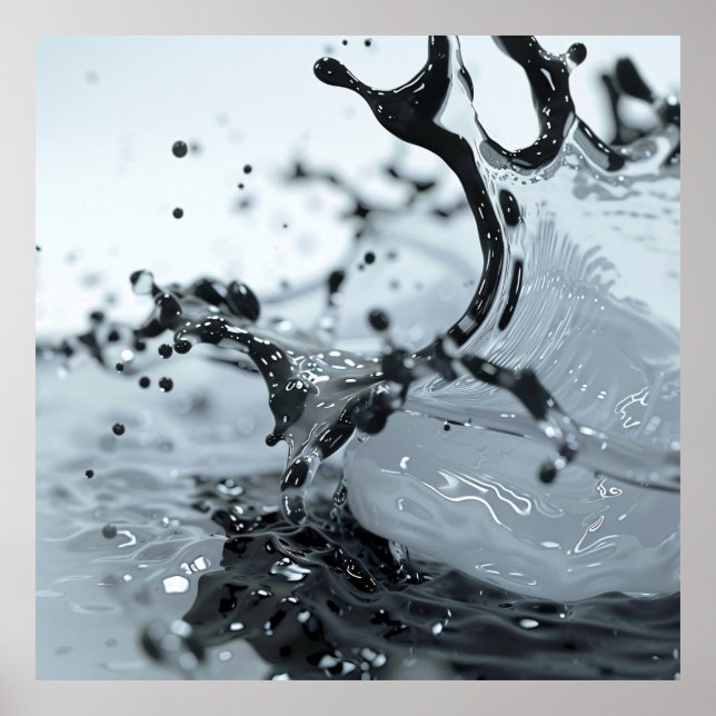 Monochrome Splash Elegance Poster (Vorne)