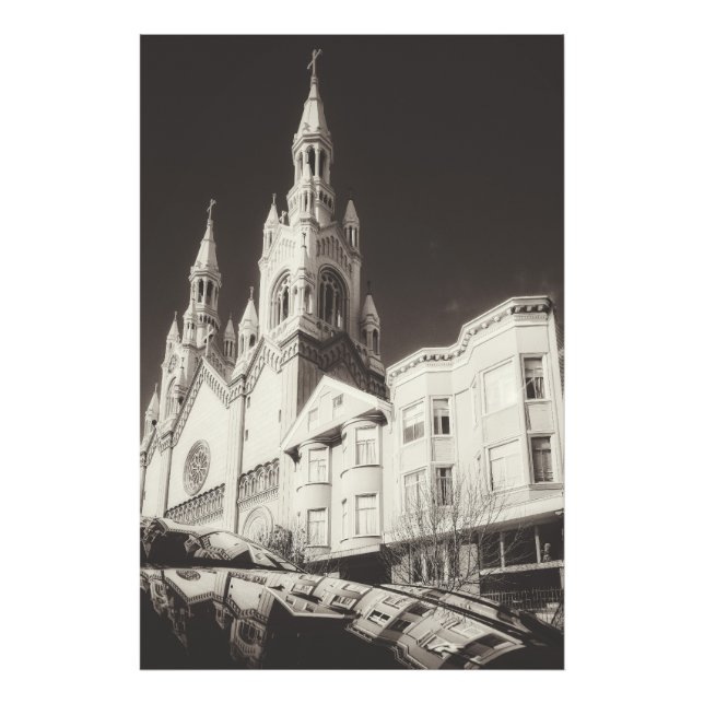 Monochrome St. Peter und Paul Katholische Kirche Fotodruck (Vorne)