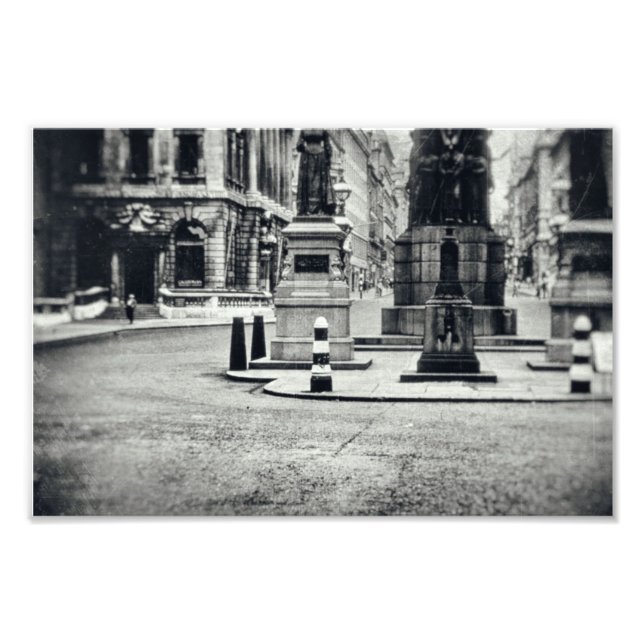 Monochrome Street View Ancient City Road Europe Fotodruck (Vorne)