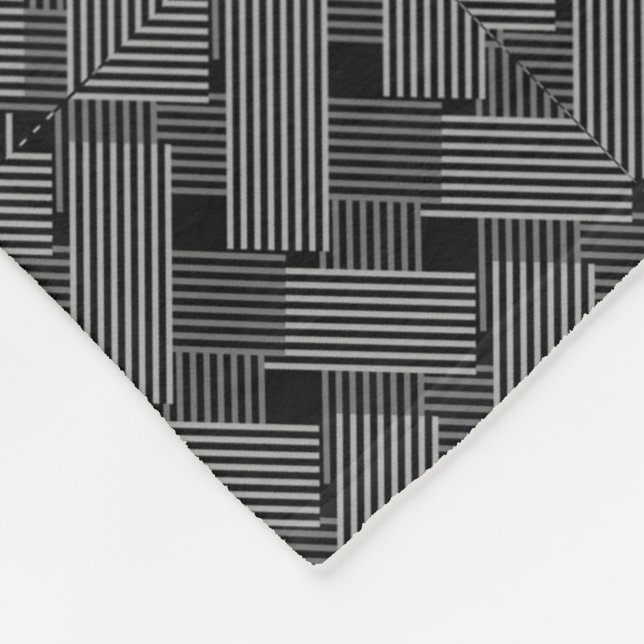 Monochrome Streifen-Block-Decke Fleecedecke (Ecke)