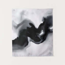 Monochrome Strömung: Schwarz und Weiß Wandteppich