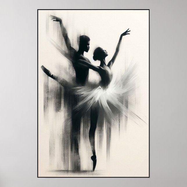Monochrome Tango-Embrace in Motion Poster (Vorne)