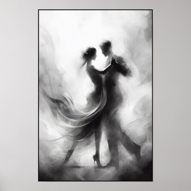 Monochrome Tango-Embrace in Motion Poster (Vorne)