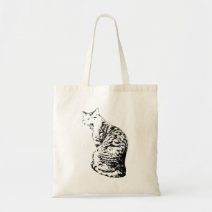 Monochrome Tasche des Tabby Cat