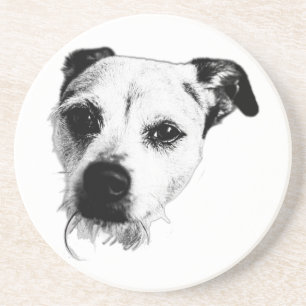 Monochrome Terrier Mix Face Untersetzer