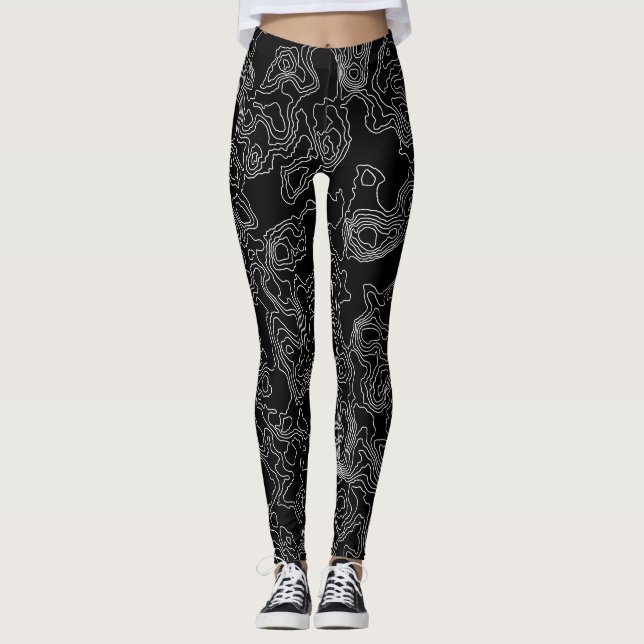 Monochrome topographische Leggings (Vorderseite)