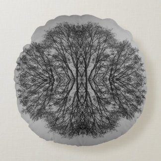 Monochrome Treppenreflexion Rundkissen Rundes Kissen