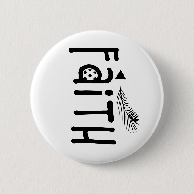 Monochrome Treue Tribal Pfeil Button (Vorderseite)