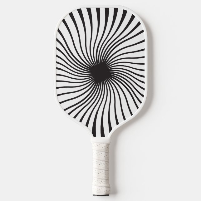Monochrome verwirrende Spirale Pickleball Schläger (Vorderseite)