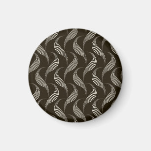 Monochrome Vintag: Geometrisches Nahtloses Ornamen Magnet
