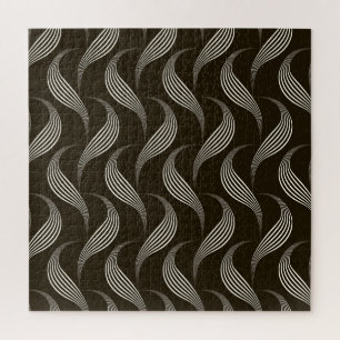 Monochrome Vintag: Geometrisches Nahtloses Ornamen Puzzle
