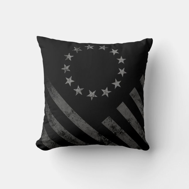 Monochrome Vintag Style American Flag Kissen (Vorderseite)