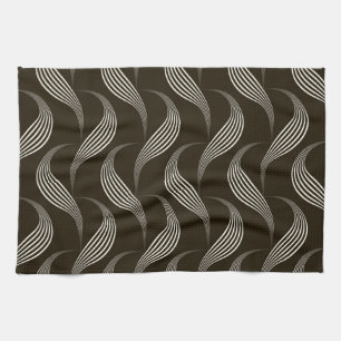 Monochrome Vintage: Geometrisches nahtloses Orname Geschirrtuch