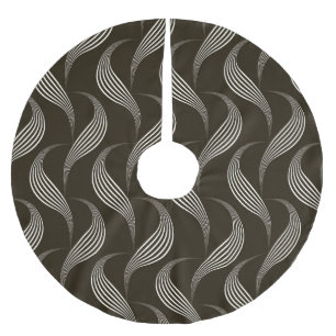 Monochrome Vintage: Geometrisches nahtloses Orname Polyester Weihnachtsbaumdecke
