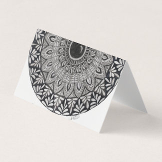 monochrome Visitenkarte mit Mandala-Kunst Visitenkarten