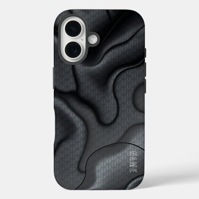 Monochrome Wave Abstraktes Muster Case-Mate iPhone Hülle (Rückseite)