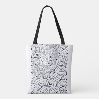 Monochrome Wave Pattern,  Modern Abstract Line Art